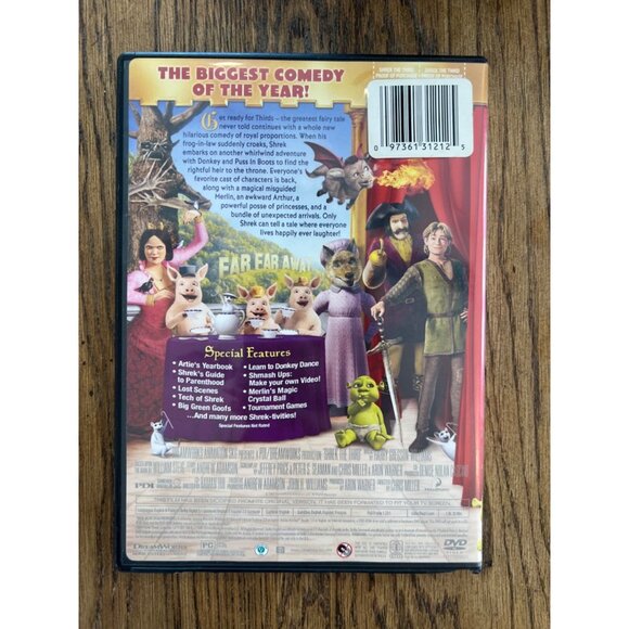 Shrek The Third DVD DreamWorks Full Screen Comedy 2007 PG Animation Family - Picture 2 of 4